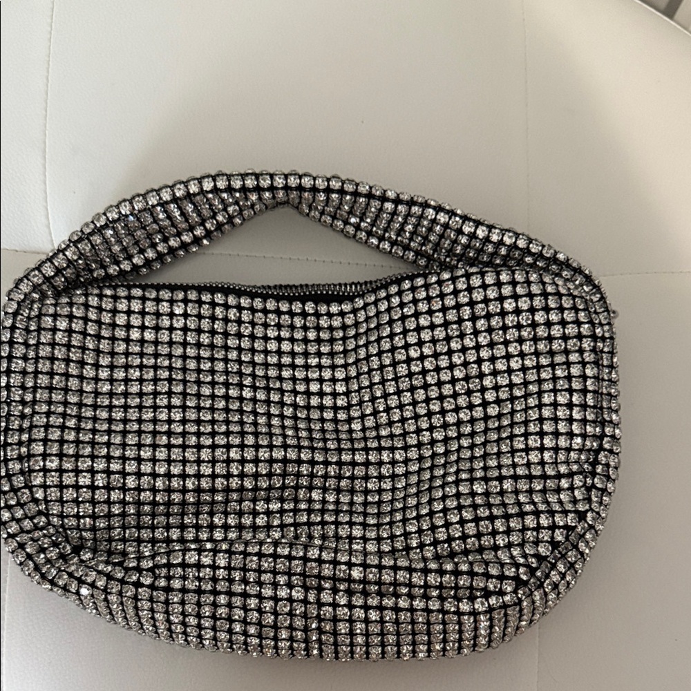 Dazzling Silver Crystal Women's Clutch